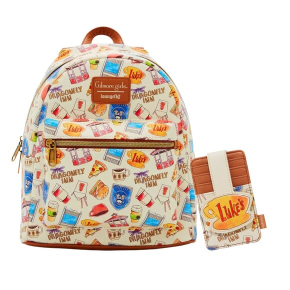 Loungefly Handbags - Loungefly Gilmore Girls Icons Mini Backpack and Cardholder Set NWT